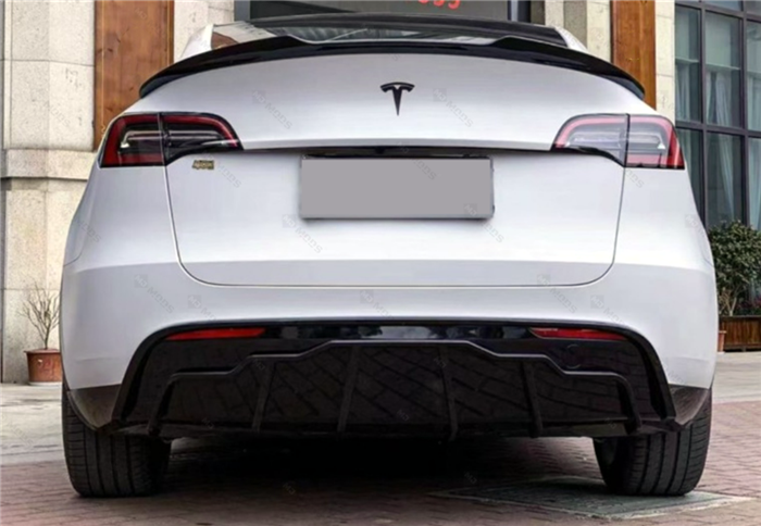 ABS GLOSSY BLACK REAR DIFFUSER fit for【Tesla Model Y】2022+ (7060882653258)