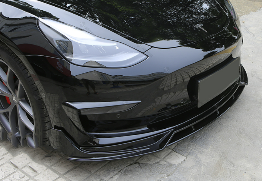 Copy of ABS GLOSSY BLACK FRONT BUMPER LIP fit for【Tesla Model Y】2022+ (7062972465226)