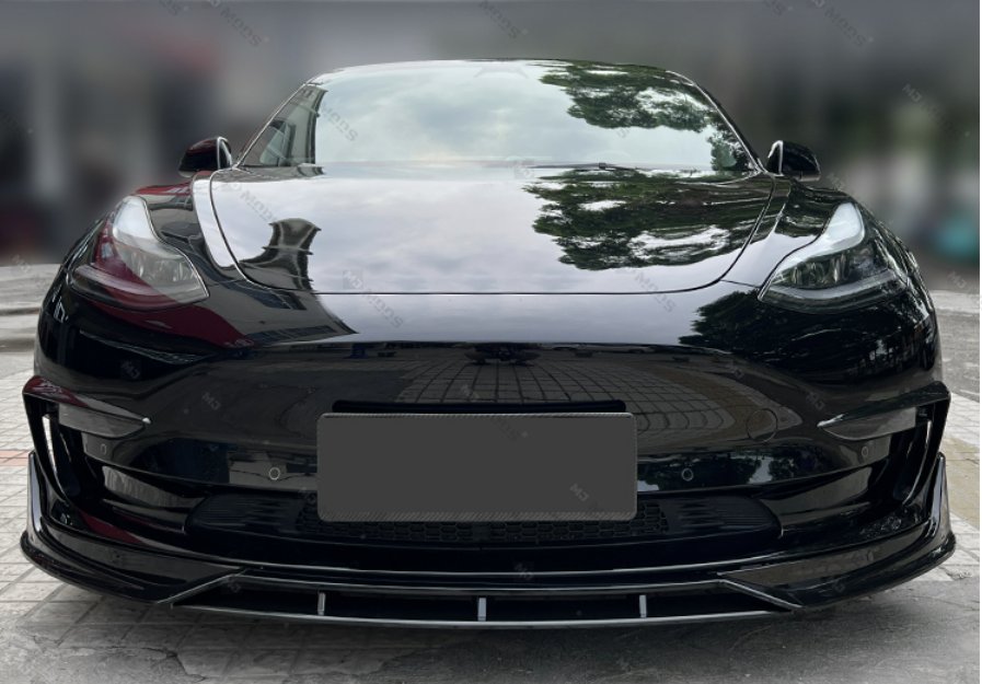 ABS Glossy Black Front Bumper Vent Insert Canards for【Tesla Model 3】2019+ (7062973710410)
