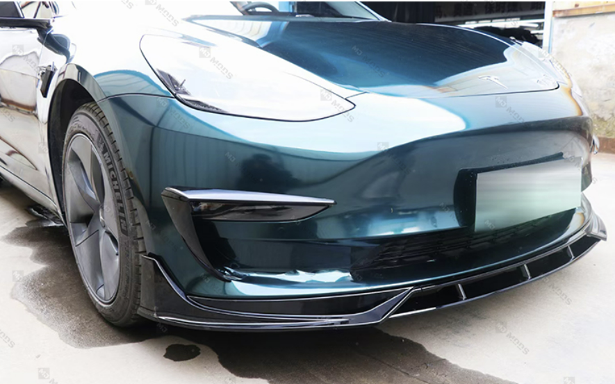 ABS Glossy Black Front Bumper Vent Insert Canards for【Tesla Model 3】2019+ (7062973710410)