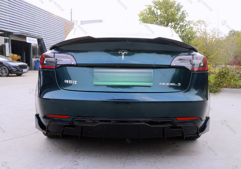 Copy of ABS GLOSSY BLACK REAR DIFFUSER fit for【Tesla Model 3】2019+ (7062972497994)