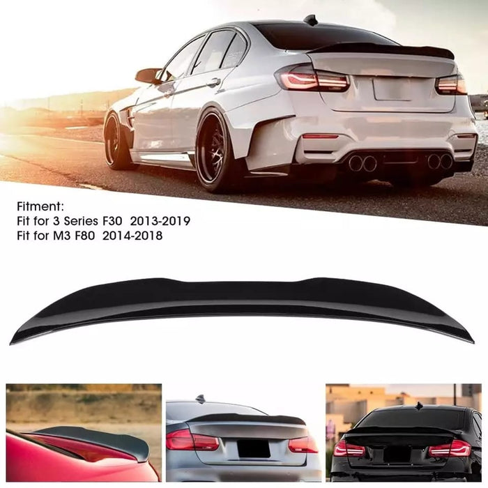 Gloss Black Rear Boot Lip Spoiler for BMW【F30 F80 M3 316i 318i 320i 320d 328i 330i 330e 335i 340i】【PSM】