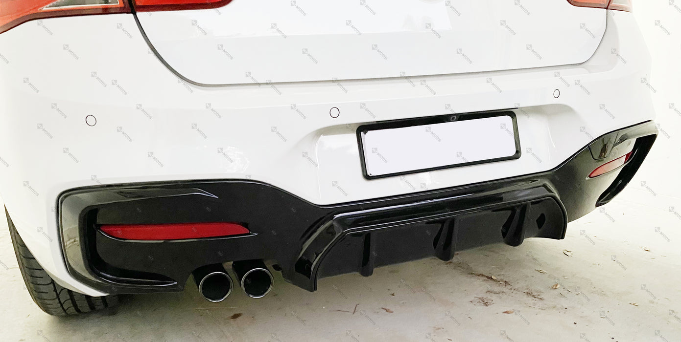 ABS Glossy Black Rear Bumper Diffuser for BMW 1 Series【F20 M140/M135 & 125/120/118 M Sport】【2015-2019】LCI/LCI-2【left】 (6643015286858)