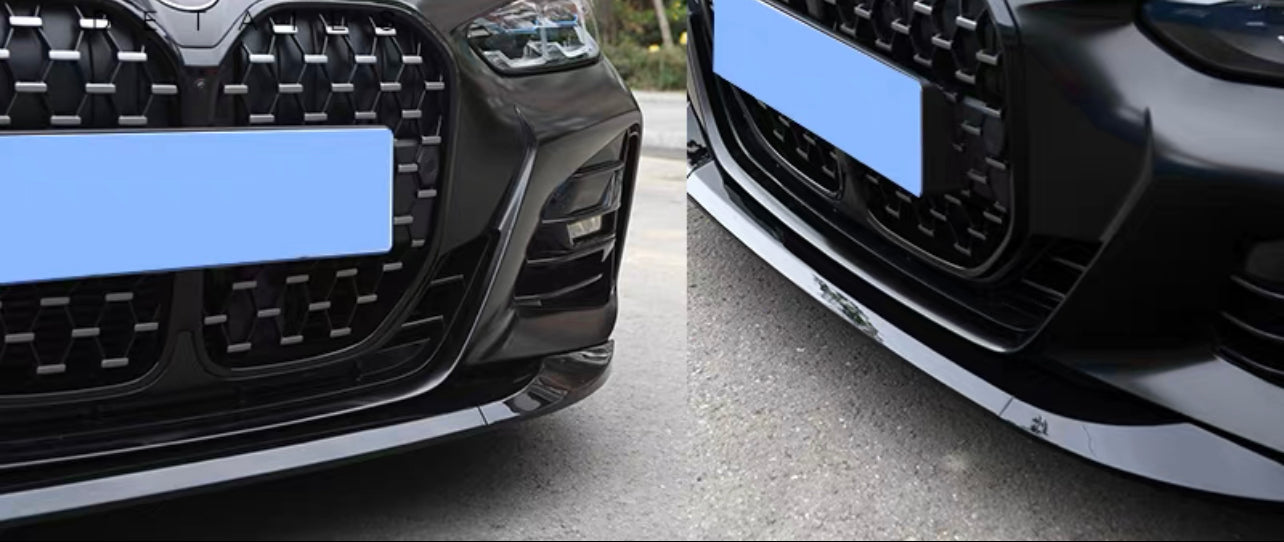ABS Glossy Black Front Bumper Lip for BMW 4 Series【G22/G23/G26 420/430/M440】2020+【MP 3pcs】 (6962848825418)