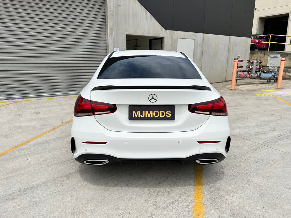 W177 A Class Sedan Boot Trunk Lip Spoiler A35 Aero kit Style in Gloss Black (6550086221898)