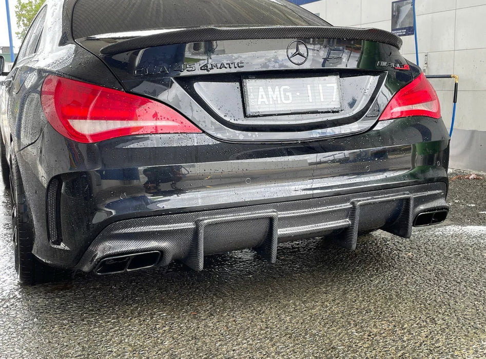 Carbon Fibre Rear Diffuser for Mercedes-Benz【C117 X117】【CLA45 CLA200/220/250 AMG Bumper】FD Style (3787527848010)