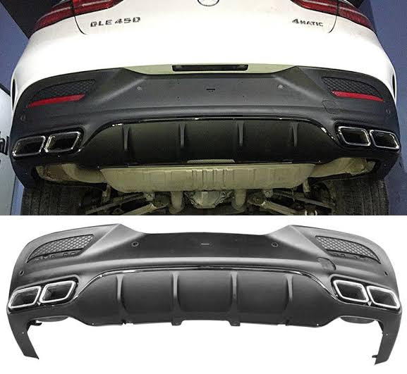 [Pickup Only]PP Gloss Black GLE63 Style Rear Diffuser With Black Exhaust Tips For Mercedes-Benz GLE-Class【C292 GLE 350/450AMG/43AMG】2015-2019