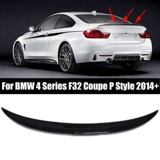 BMW 4 Series F32 Coupe Spoiler: Gloss Black Performance Style – Carbon  Accents