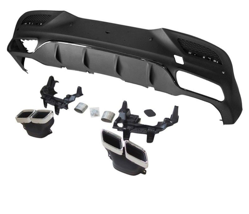 [Pickup Only]PP Gloss Black GLE63 Style Rear Diffuser With Black Exhaust Tips For Mercedes-Benz GLE-Class【C292 GLE 350/450AMG/43AMG】2015-2019