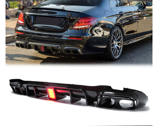 Gloss Black PP Rear Diffuser For MERCEDES BENZ E CLASS【W213 Sedan】【 E260 E300 E350 E43 E53 E63 AMG】【E400 E450 AMG】2016-2022 (7065696600138)