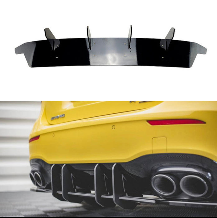 ABS Glossy Black Rear Diffuser Blades Fit For MERCEDES BENZ A-CLASS【W177 A180/200/250 AMG PACKAGE A35 A45】【Hatch and Sedan】