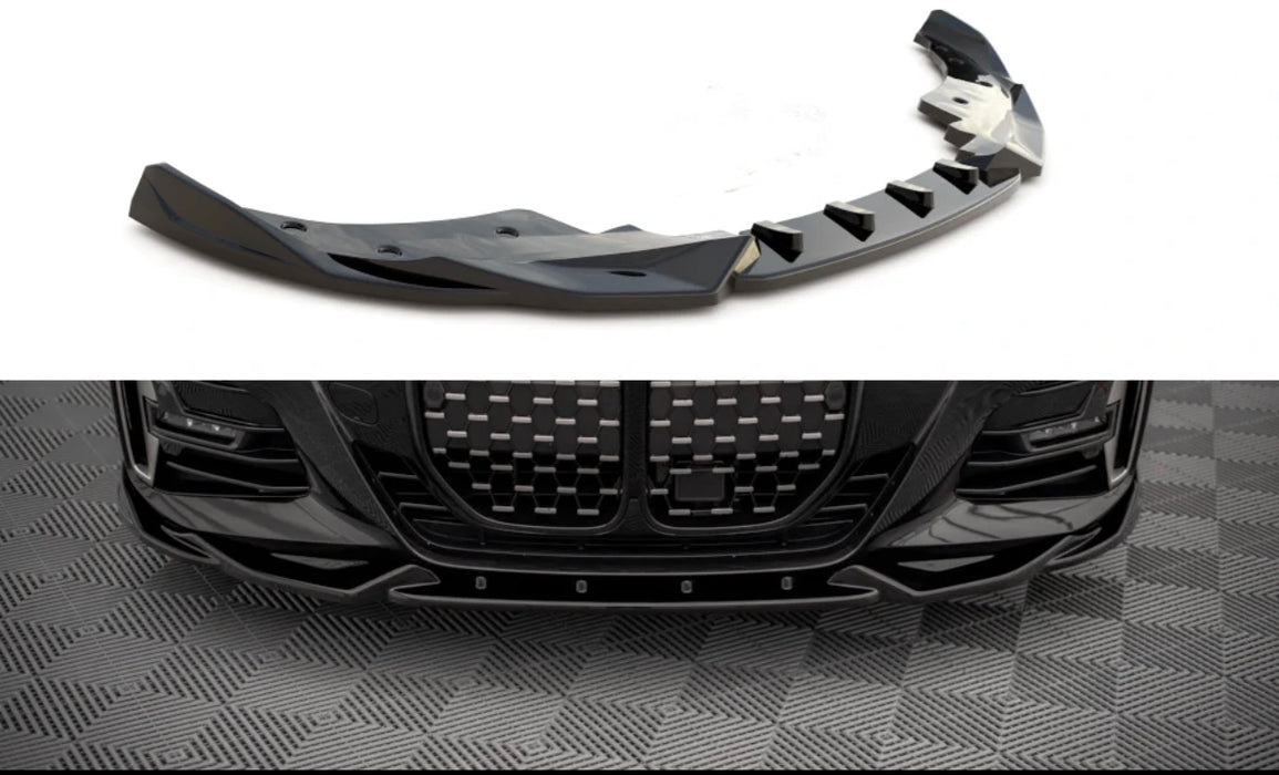 ABS Glossy Black Front Bumper Lip for BMW 4 Series【G22/G23/G26 420/430/M440】2020+【MX】 (6962844827722)